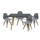 thumbnail image 1 of Set Comedor Mundo In Oslo Melamina 120cm Negro 4 Sillas Gris Nogal Minimalista, 1 of 5