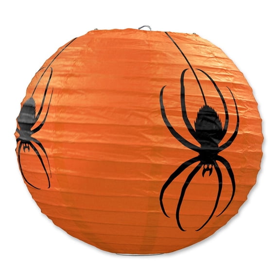 Club Pack of 18 Halloween Spider Hanging Paper Lantern Party Decorations 9.5"