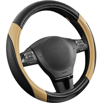 Steering Wheel Cover – Universal Fit 14.5"–15" Steering Wheel Cover, Anti-Slip Grip, Breathable Leather, All-Season Protection, Interior Upgrade for Cars, Trucks, SUVs - Beige