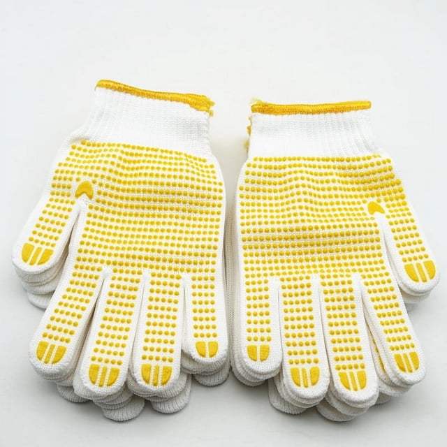 Guantes de protección laboral antideslizantes de plástico de 700 g, de nailon con dedos completos, con cifrado de 10 pines, resistentes al desgaste, para hombres