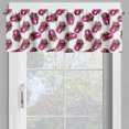 thumbnail image 4 of Ambesonne Lips Valance & Curtain, Tongue out Symbol in Dash Line, 55"x30", Magenta Red and White, 4 of 7