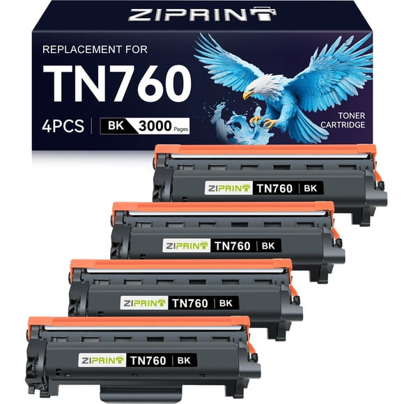 Cartuchos de tóner ZIPRINT TN760 TN730 para Brother (paquete de 4)