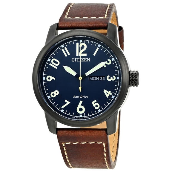 Citizen Chandler EcoDrive Dark Blue Dial Brown Leather Men's Watch BM847801L