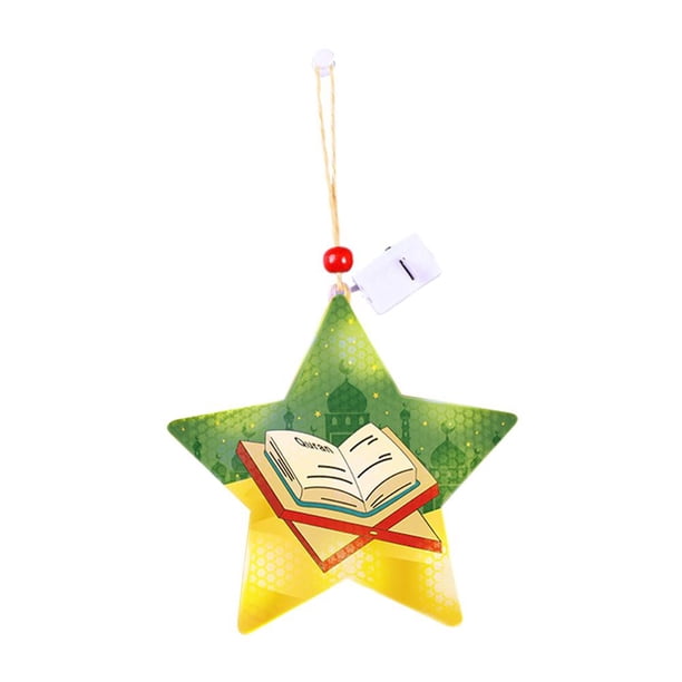 CAIROYAR Ainiupi Ramadan Eid Star Light, decoración de fiesta de Eid de estrellas, pancarta colgante de Eid, decoraciones de serpentinas, suministros para fiestas de cumpleaños y bodas islámicas