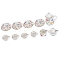 thumbnail image 4 of 15pcs Tea Cup Set Miniature Porcelain Flower Dollhouse Kitchen Decor Collection with Brilliant Simulation for Tea Lovers, 4 of 7