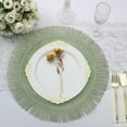 Efavormart 4 Pack | 16" Sage Green Jute Boho Chic Fringe Edge Table ...