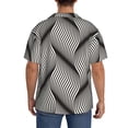 thumbnail image 7 of PAYOHTO Geometric Wave Texture Mens Hawaiian Casual Short-sleeved Shirt Tropical Summer Beach Button Down Shirts, 7 of 7