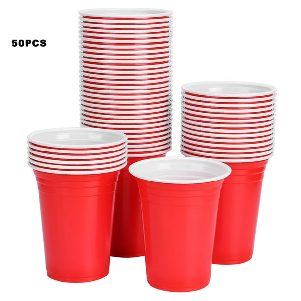 50 piezas de vasos desechables para fiestas de 360 ml vasos de plastico para fiestas suministros para juegos de bar barbacoa picnic rojo 360 ml Bodega Aurrera en linea