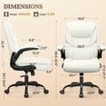 thumbnail image 2 of COOLHUT Leather Office Chair, Big and Tall Office Chair 400LBS Wide Seat Ergonomic Computer Desk Chair High Back Executive Leather Chair Adjustable Task Chair Lumbar Back with 8-Year Warranty, White, 2 of 10