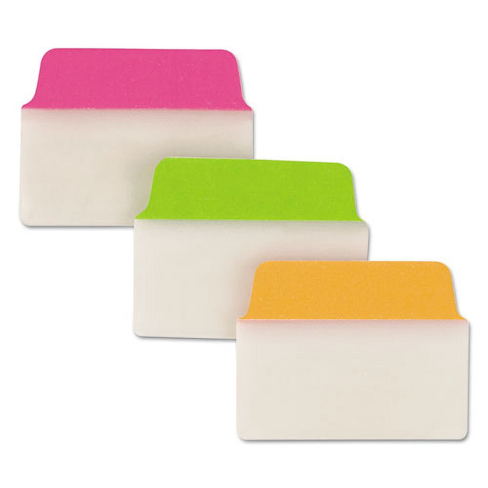 Ultra Tabs Repositionable Standard Tabs, 1/5-Cut Tabs, Assorted Neon, 2" Wide, 24/pack | Bundle of 5 Packs