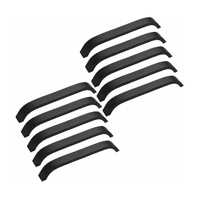 Tiradores para muebles de cocina, diseño ergonómico, fácil instalación, tiradores para gabinetes ligeros de color negro mate, adecuados para dormitorio, baño, armario (paquete de 10)
