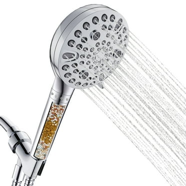 FETLOD Filtered Shower Head With Handheld, High Pressure 6 Spray Mode Showerhead With Filters Water Softener Filters Beads For Hard Water Remove Chlorine Reduces Dry Itchy Skin Etlo1764