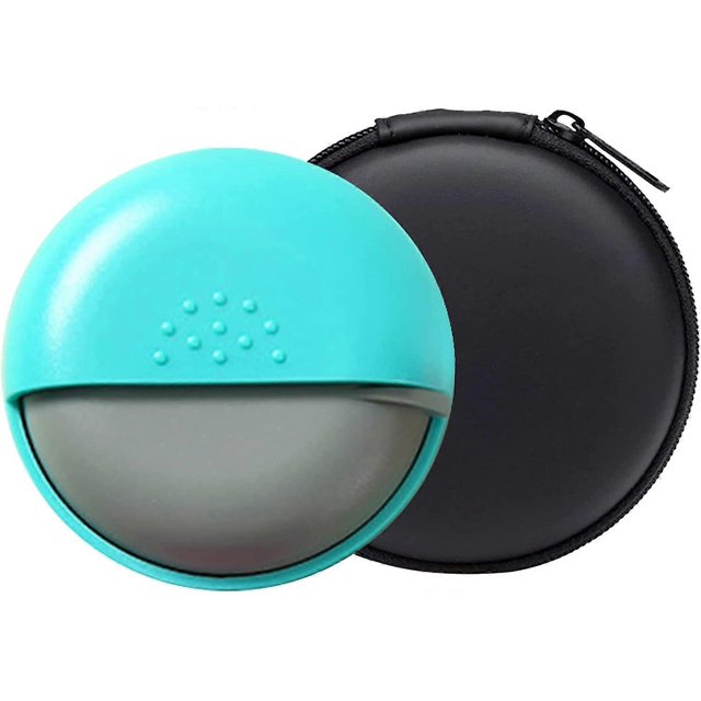 KAIYANG 1 pastillero organizador de viaje, pequeño pastillero portátil para bolso, bonito recipiente redondo para medicamentos (azul) Azul