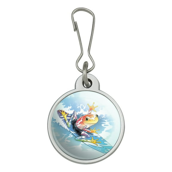 Surfing Surf Rainforest Tree Frog Tropical Jacket Handbag Purse Luggage Backpack Zipper Pull Charm