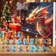 thumbnail image 3 of Calendario de adviento navideño de dragón con colgante de dinosaurio acrílico, calendario de adviento de 24 días de vacaciones para decoración de árbol de Navidad de coche, 3 of 5