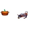 thumbnail image 1 of Tapa de plato de dulces de calabaza de vidrio, figuras modernas de toro de resina, tarro de , escultura colorida de Feng Shui de color naranja, 1 of 8