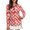 Red Cow Snowflake Print, variant on Jiueut Christmas Half Zip Pullover for Women, Quick Dry Uv Protection Long Sleeve Polo Shirt for Golf Running Hiking, Size Small