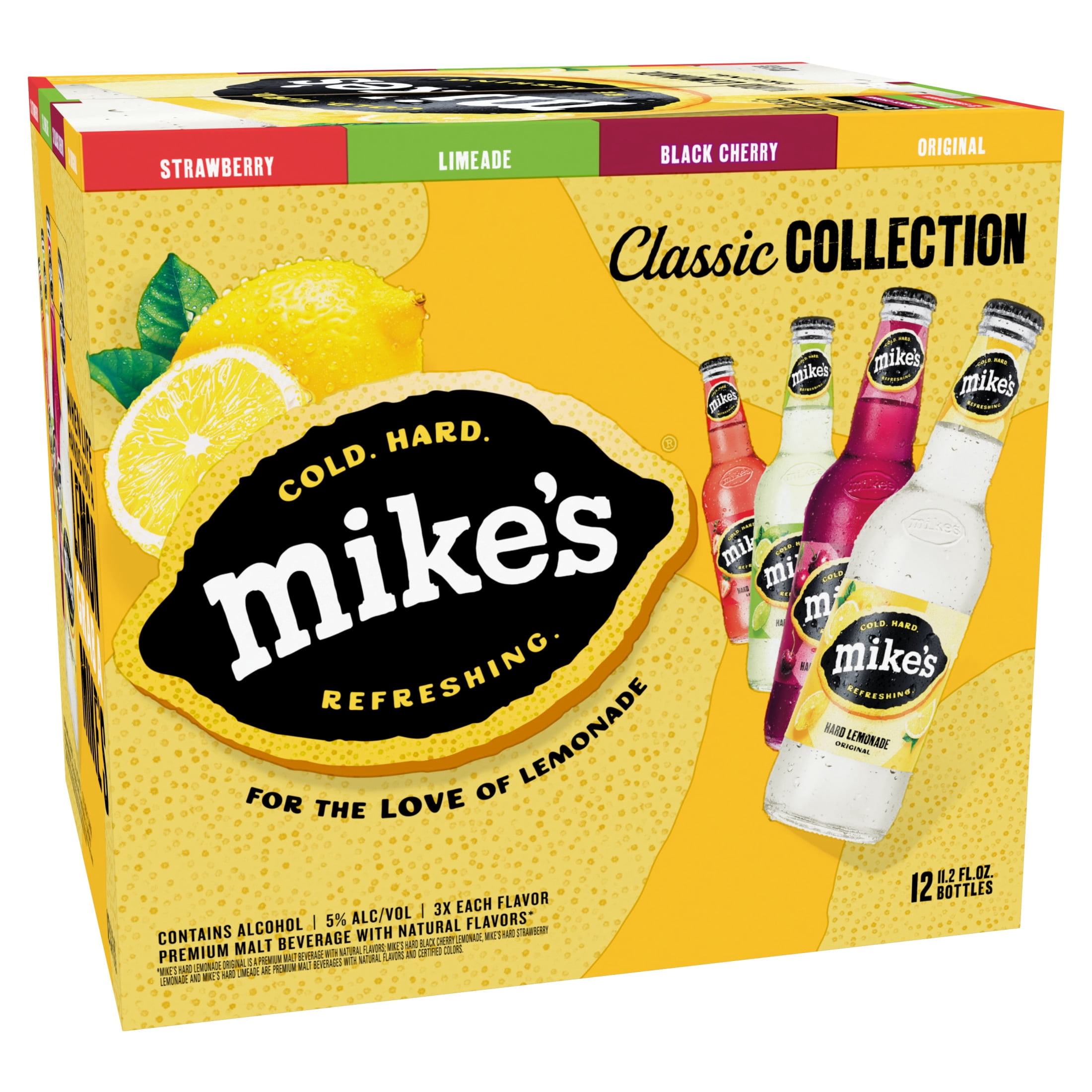 Mike's Hard Lemonade Classic Collection Variety Pack, 12 Pack, 11.2 fl oz Bottles, 5% ABV