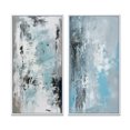 thumbnail image 2 of Designart "Tranquil Subtlety In Abstract Blue IV" Abstract Painting Framed Wall Art Set Of 2 - Modern Blue Framed Canvas Set For Living Room Decor, 2 of 6