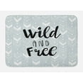 thumbnail image 1 of Lettering Bath Mat, Wild and Free Typography with a Greyscale Theme and Polka Dots, Plush Bathroom Decor Mat with Non Slip Backing, 29.5" X 17.5", Pale Taupe Charcoal Grey, by Ambesonne, 1 of 2