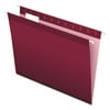 Pendaflex 04152 1/5 BUR 1/5-Cut Tabs Colored Reinforced Hanging Letter Folders - Burgundy (25/Box)