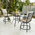 thumbnail image 2 of Patio Festival 3-Piece Metal Outdoor Bistro Set in Beige & Black, 2 of 8