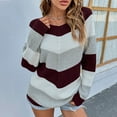 thumbnail image 5 of Fesfesfes Women Sweaters Casual Color Matching Pullover Long Sleeve Round-Neck Sweater Under $10, 5 of 7