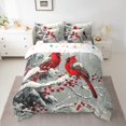 thumbnail image 2 of Feelyou Red Winter Robin Twin Bedding Sets 7-Piece, Kawaii Christmas Bird Bedding Comforter Set, Teens Kids Boys Girls Reversible Sheet Sets, Luxury Bedroom Decor, 2 of 7
