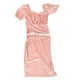 thumbnail image 2 of Women Velvet Dress Belt Waist Short Puff Sleeve Bodycon Velvet Pencil Dress for Female Pink XL, 2 of 26