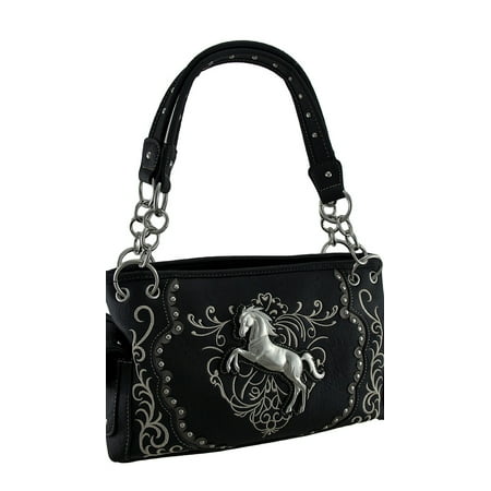 Pearl Poly Bag - Polished Pony Embroidered Western Trim Concealed Carry Handbag