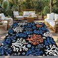 thumbnail image 3 of Fsddascl Blue White Red Coral Outdoor Rug for Patio/Deck/Porch, Non-Slip Large Area Rug 4 x 6 Ft, Summer Coastal Ocean Indoor Outdoor Rugs Washable Area Rugs, Reversible Camping Rug Carpet Runner, 3 of 5