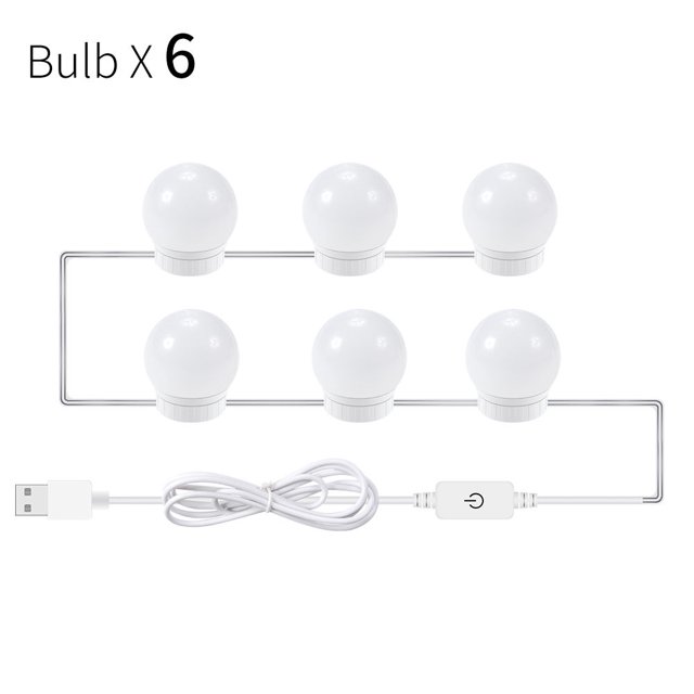 LED Makeup Mirror Light Bulb Lights Stepless Dimmable Wall Lamp 6 10 14Bulbs Kit for Dressing Table ,Widely Use