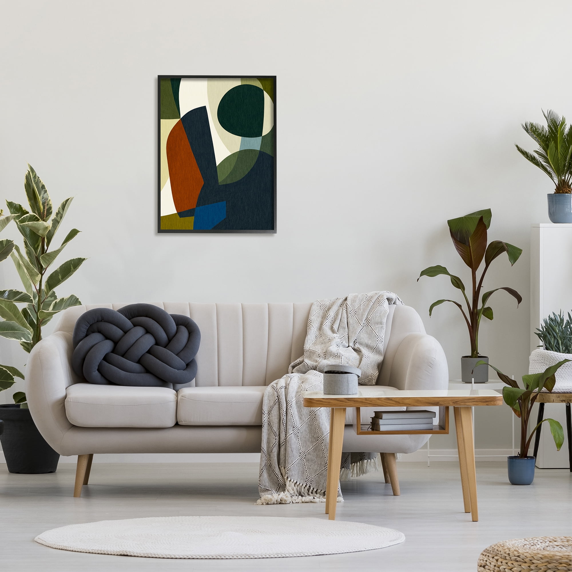 Stupell Industries Dark Geometric Pattern Abstract Painting Black Framed Art Print Wall Art, 24 x 30