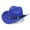Blue, variant on 1 Pcs Shapeable Western Cowboy Hat for Men Women Felt Fedoras Cap Outback Cowgirl Jazz Hats with Belt Buckle