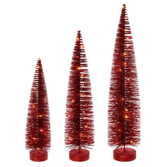 16"-20"-24" Red Bottle Brush Clear Light