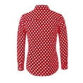 thumbnail image 3 of MODA NOVA Big & Tall Men's Polka Dots Long Sleeve Dress Button Down Shirts Red L, 3 of 6