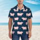 thumbnail image 2 of Fotbe Pig 1 Camisa Hawaiana para Hombre Unisex – Camisa Casual de Verano con Botones de Manga Corta de Algodón y Lino,Large, 2 of 7