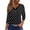 100#Black, variant on Womens Fashion 3/4 Sleeves Tops Fall Crew Neckline Loose Fitting Type Button Down Business Work T Shirts Gold S