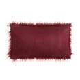 thumbnail image 3 of Better Homes and Gardens Mongolian Faux Fur Oblong Pillow 12 x 21, Maroon, 3 of 6