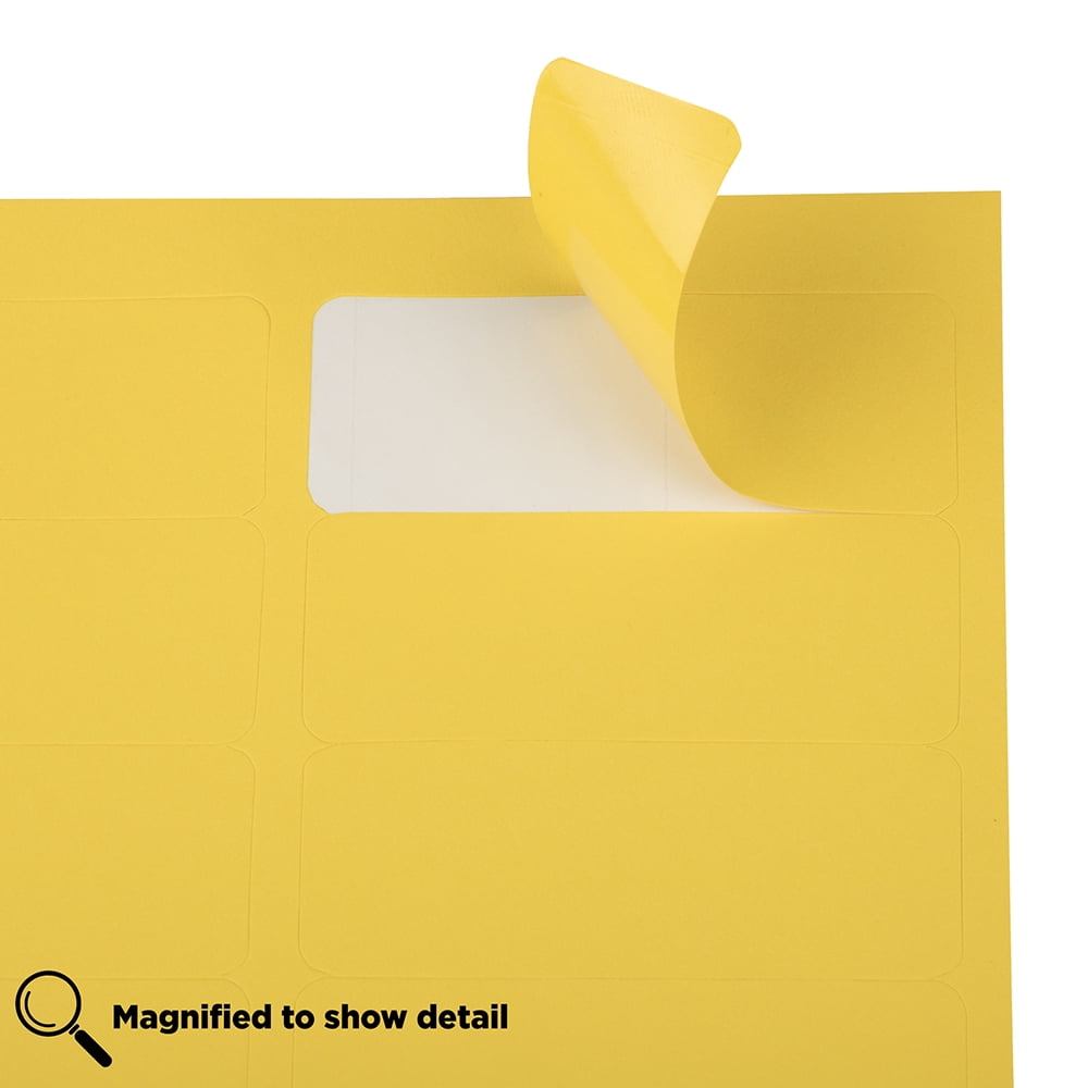 JAM Paper Return Address Labels, 1 x 2 5/8, Yellow, 120 per Pack