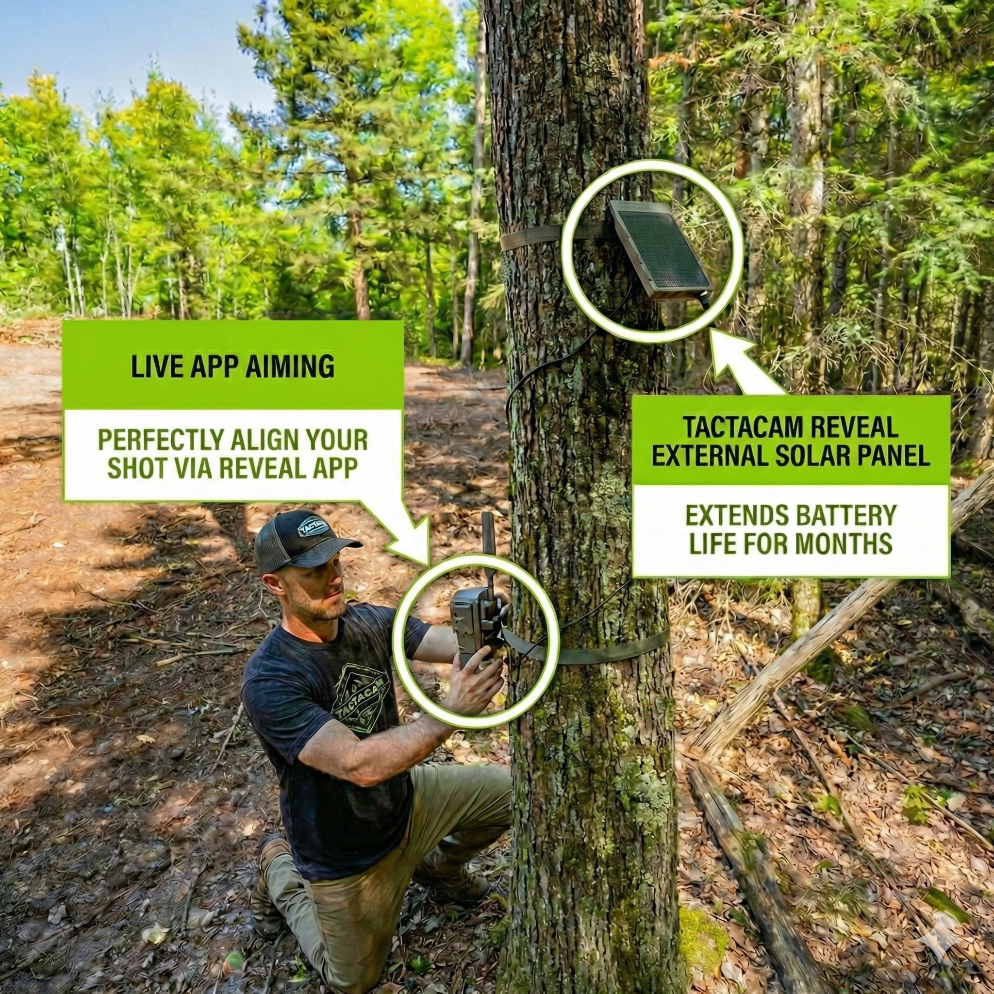 TACTACAM Reveal Pro 3.0 Cellular Trail Camera - Multi-Cellular Network, Wi-Fi Enabled, HD Photos & 1080p Videos, Long Battery Life + Solar Panel, Lipo Lithium Battery Pack, & 32GB SD Card 2PK