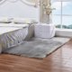 thumbnail image 1 of Nvzi Alfombra gris de piel sintética de 60 x 150 cm, lavable, ultrasuave y afelpada, moderna, mullida y antideslizante, ideal para la decoración de salas de estar y dormitorios. 1 unidad., 1 of 5