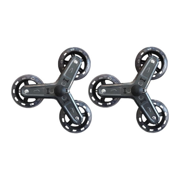 2 ruedas para subir escaleras, color negro, práctica rueda de compras, ruedas triples de repuesto para carrito de lavandería, accesorios resistentes.