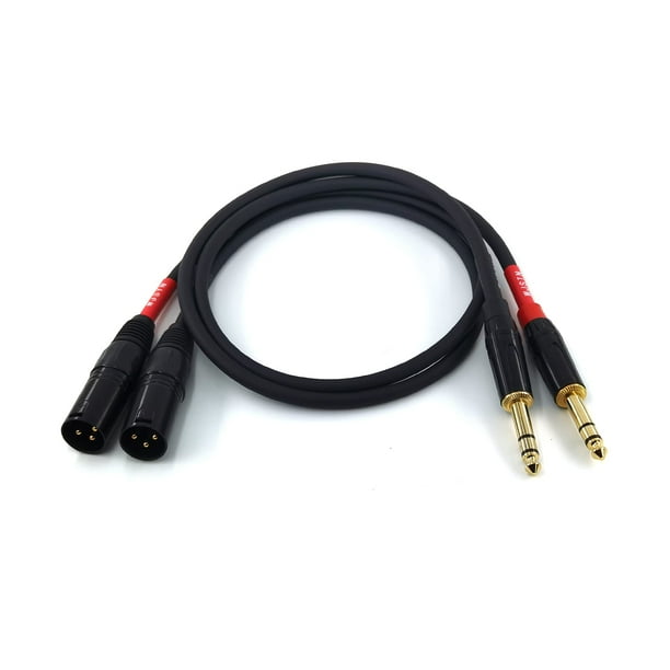 Cable Suanqi TRS macho a XLR macho de 6,35 mm, 3 pines, 60 cm