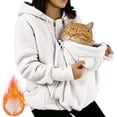 thumbnail image 5 of UOCUFY Cat Pouch Hoodie for Women Cute Dog Pet Baby Carrier Fleece Hoodies White,Size XXL, 5 of 9