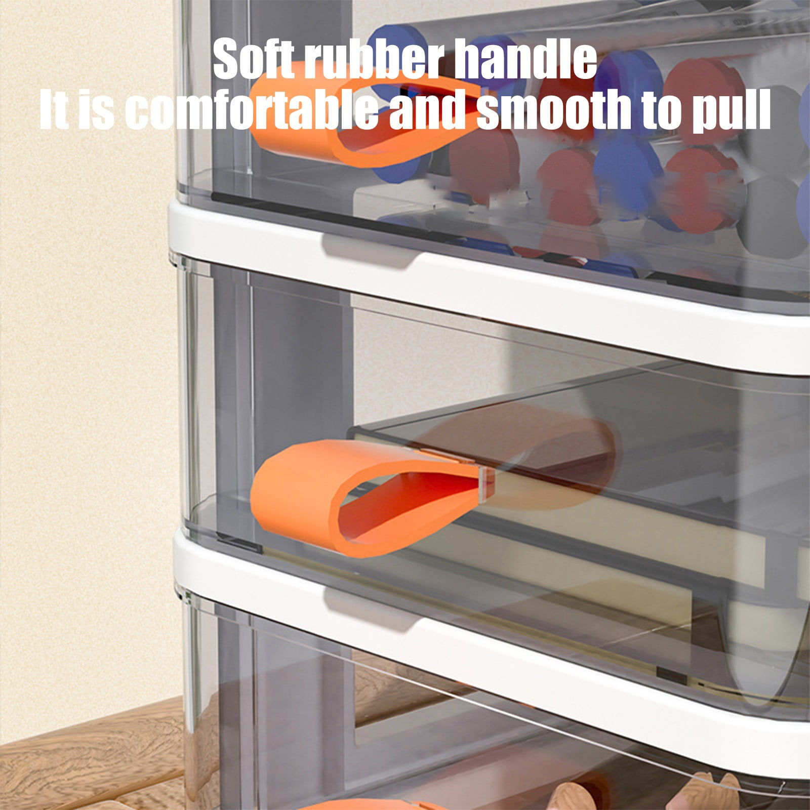 Under $10 Desk Organizer Plastic Storage Cabinet Small Drawer Storage Box for Home Office Supplies(White, 4-Tier)