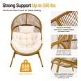 thumbnail image 5 of Dovov Oversized Egg Chair with Thick Cushion, Indoor Outdoor Wicker Patio Lounge Chair, 550 lb Capacity Rattan Basket Chair for Porch, Garden, Balcony, Living Room, Beige, 5 of 15
