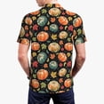 thumbnail image 3 of Balery Daisy maple leaf Printed Men’s Short Sleeve Polo Shirt, Midweight Men's Shirt,Golf Polo shirts -Small, 3 of 8