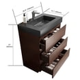 thumbnail image 4 of CITTANEO 30 Inch Bathroom Vanity with Black Sink, Modern Bathroom Cabinet with 3 Drawers, 4 of 5