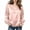 Pink, variant on CQONEPT Satin Silk Tops for Womens Long Sleeve Blouse Crewneck Casual T Shirts Elegant Work Tops Blouse Top GrayXL
